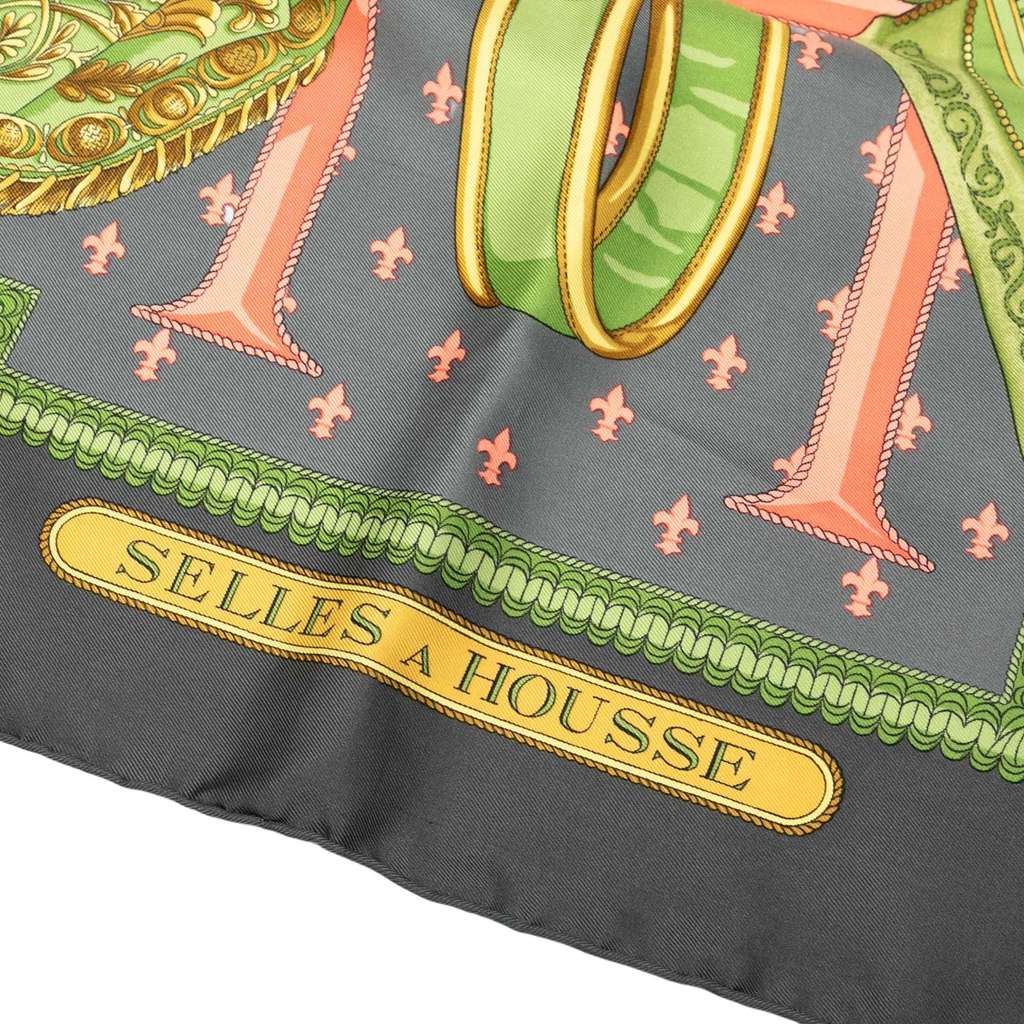 Hermès Selles A Housse Silk Scarf 90 - Detail 1