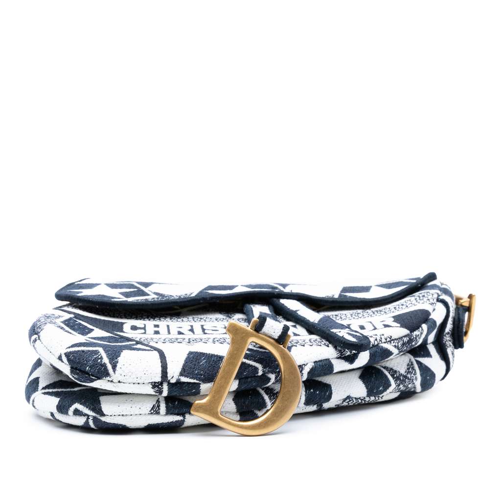 Dior Embroidered Canvas Stars Saddle Bag - Image 6