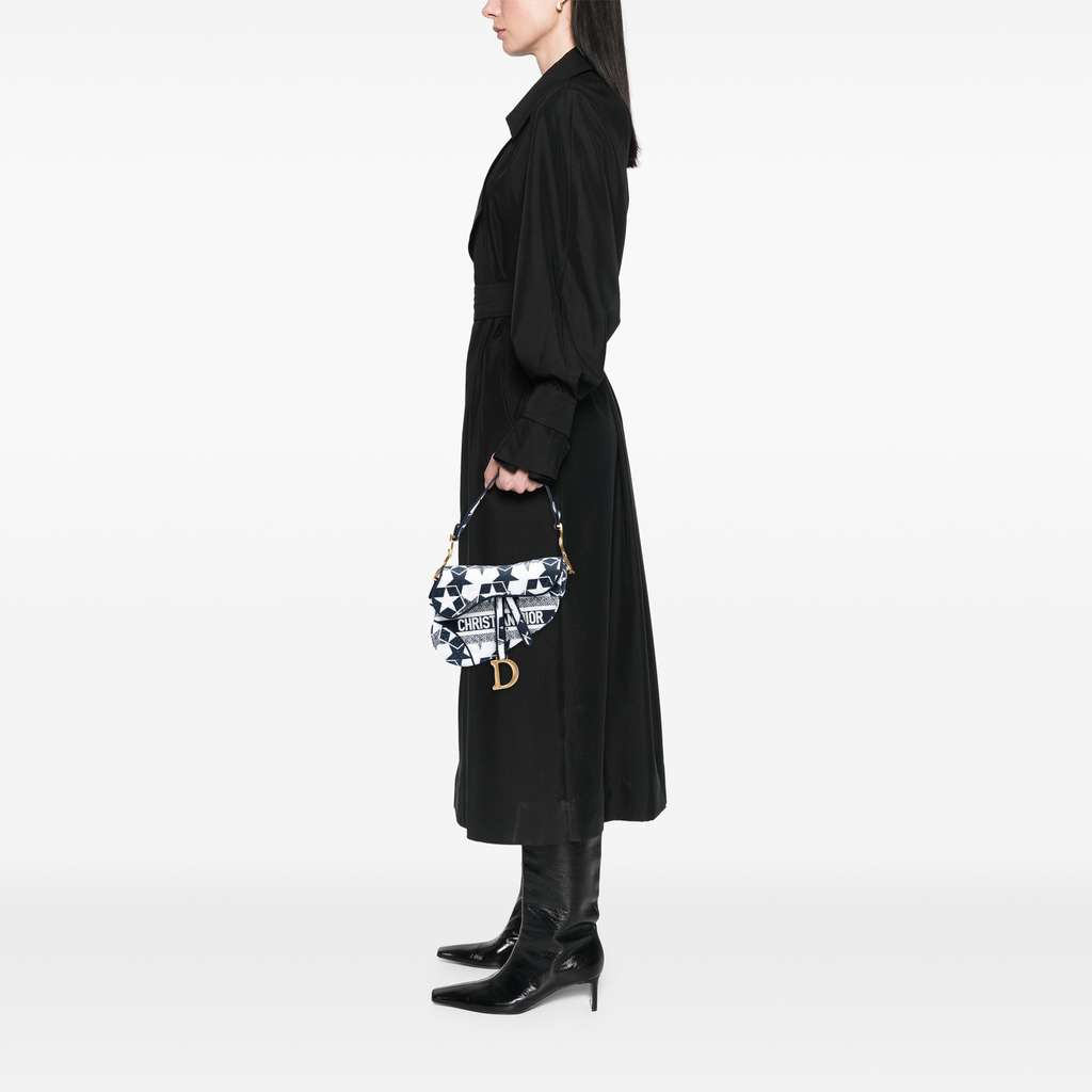 Dior Embroidered Canvas Stars Saddle Bag - Detail 2