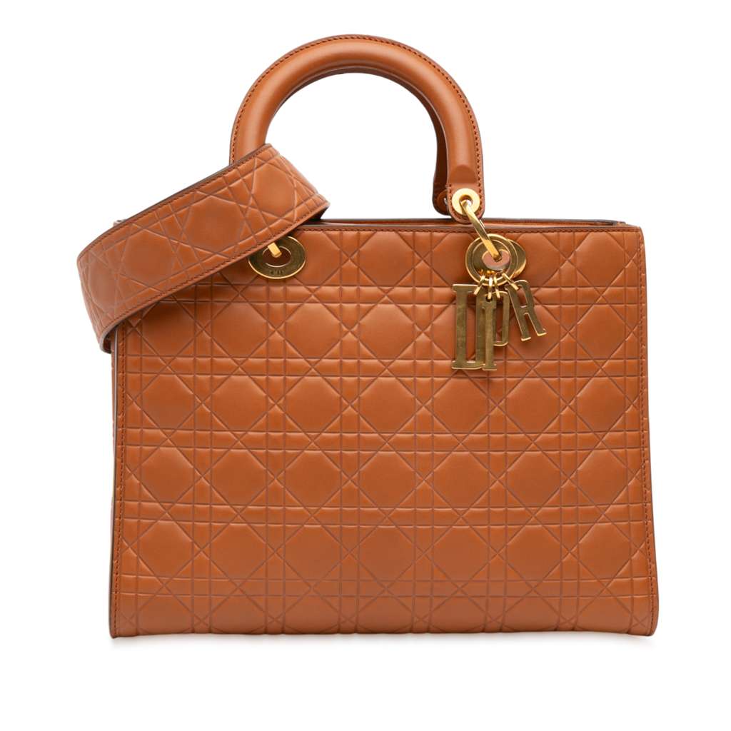 Dior Large Ultra Matte Calfskin Cannage Embossed Lady Dior