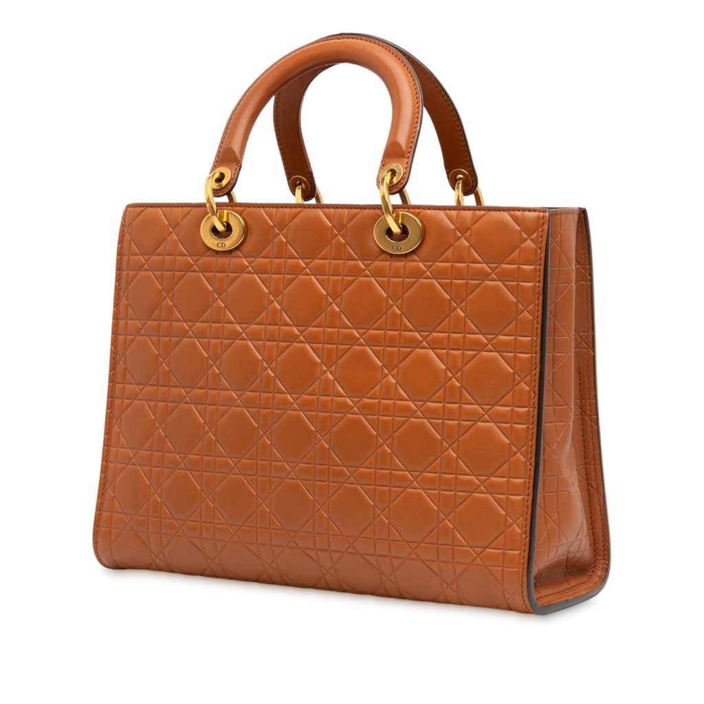 Dior Large Ultra Matte Calfskin Cannage Embossed Lady Dior - 2