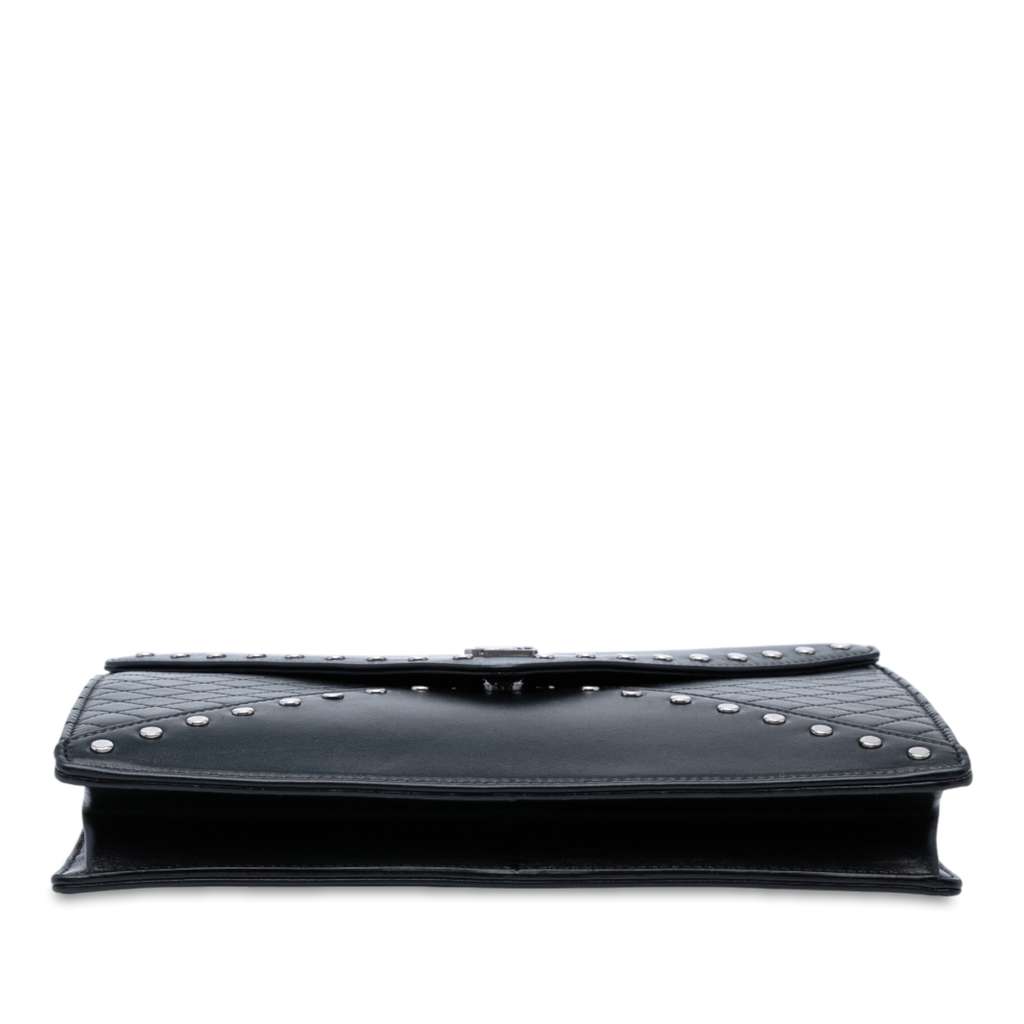 Saint Laurent Quilted Lambskin Studded Monogram Gaby Shoulder Bag - Image 6