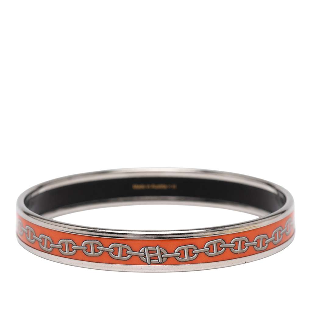 Hermès Narrow Chaine d Ancre Enamel Bangle 62 - Image 6