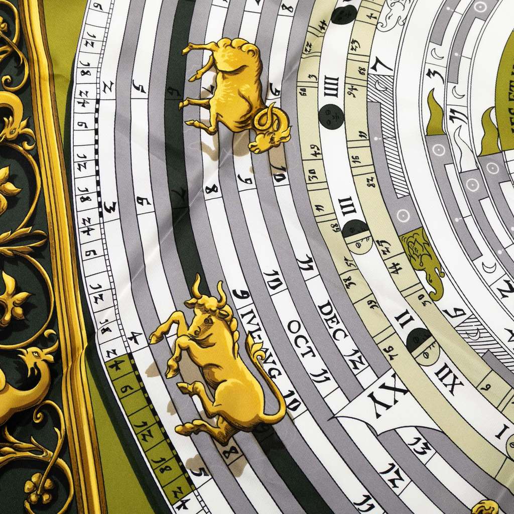 Hermès Astrologie Dies et Hore Silk Scarf 90 - Detail 1