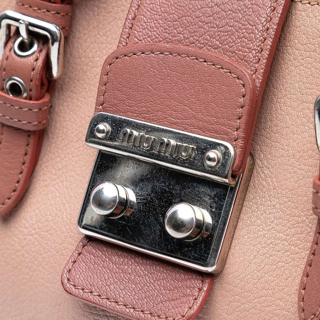 Miu Miu Bicolor Goatskin Madras Satchel - Detail 1