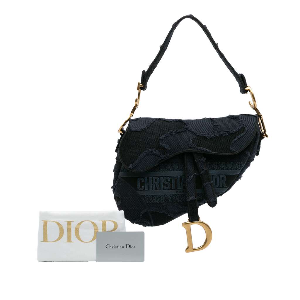 Dior Camouflage Embroidered Canvas Saddle Bag - Image 14