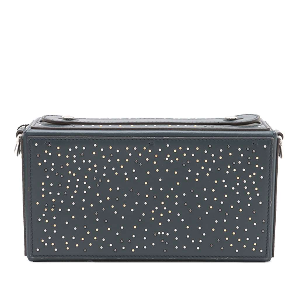 Fendi Studded Leather Soft Trunk Baguette Satchel - Back view