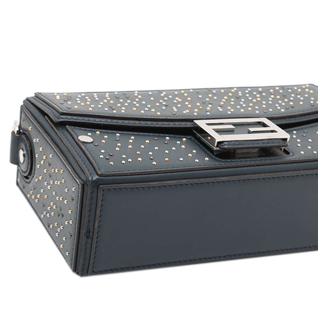 Fendi Studded Leather Soft Trunk Baguette Satchel - Detail 2