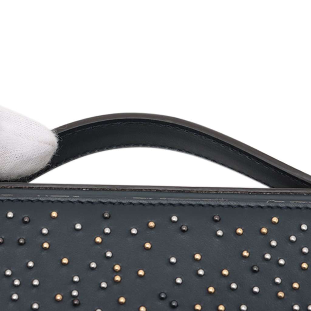 Fendi Studded Leather Soft Trunk Baguette Satchel - Image 11