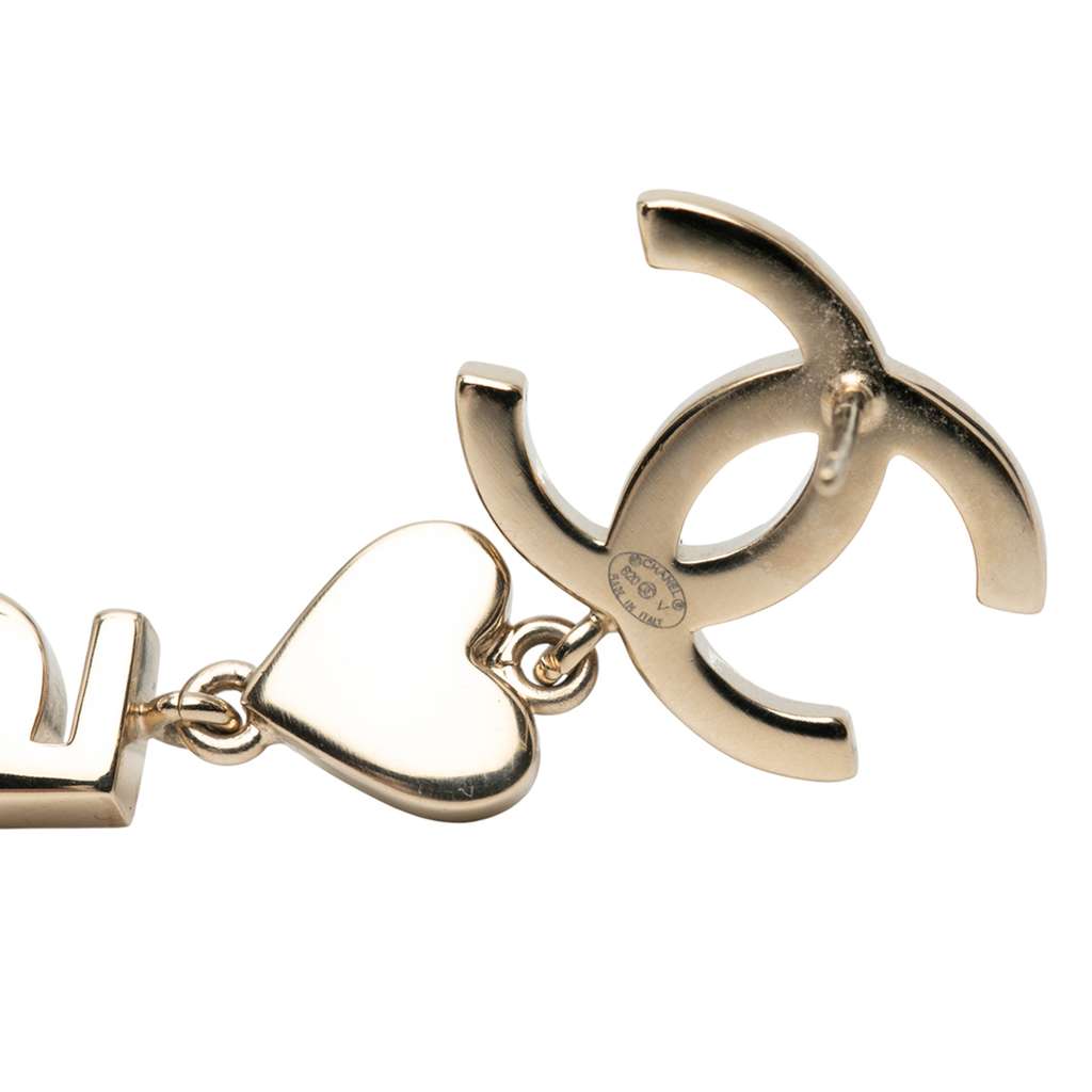 Chanel Gold Plated CC Crystal Faux Pearl Charming Winter Star Heart Drop Push Back Earrings - 3