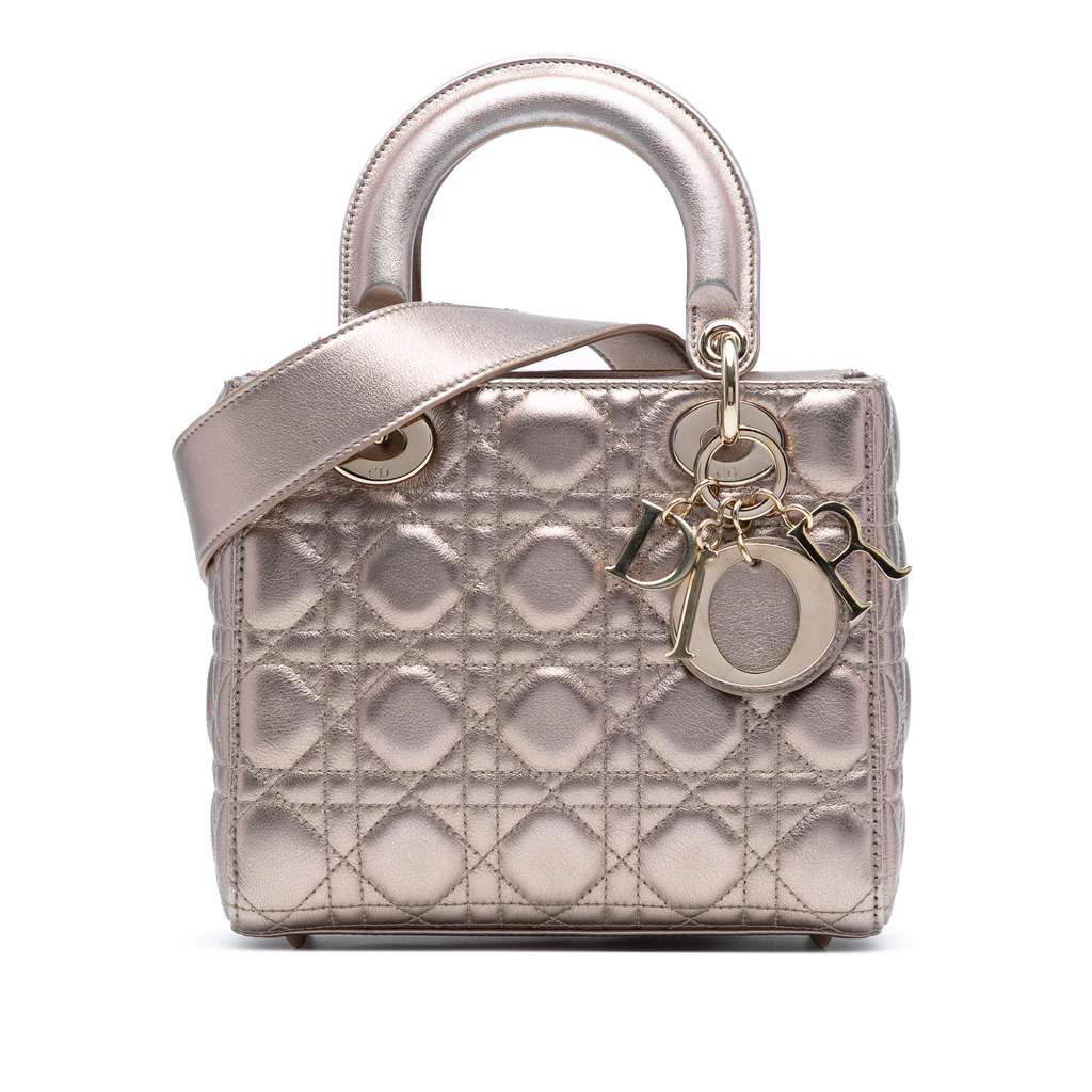 Dior Small Metallic Lambskin Cannage My ABCDior Lady Dior