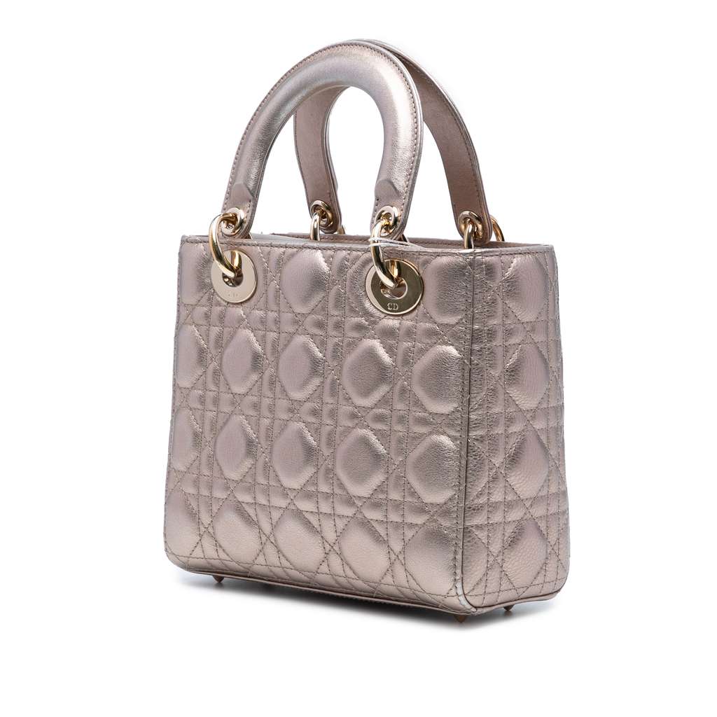Dior Small Metallic Lambskin Cannage My ABCDior Lady Dior - Back view