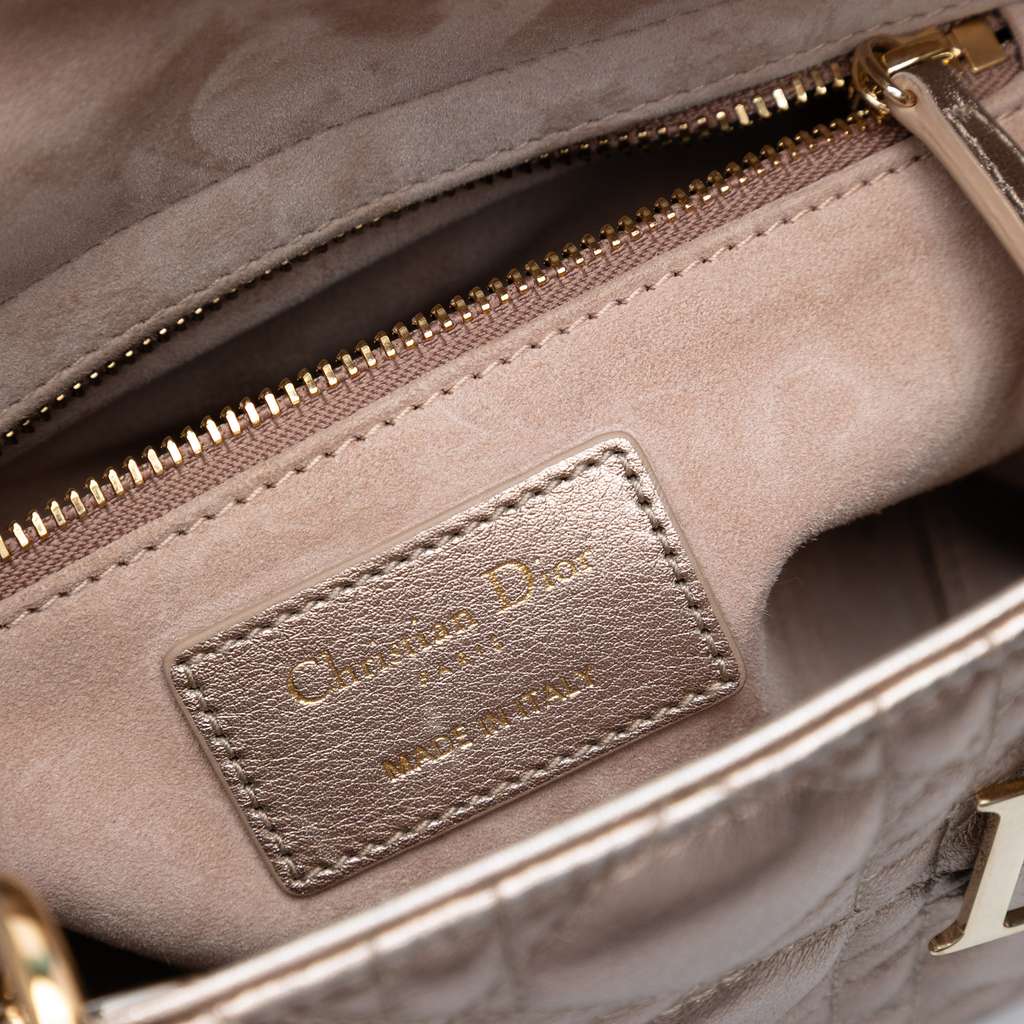 Dior Small Metallic Lambskin Cannage My ABCDior Lady Dior - Side view