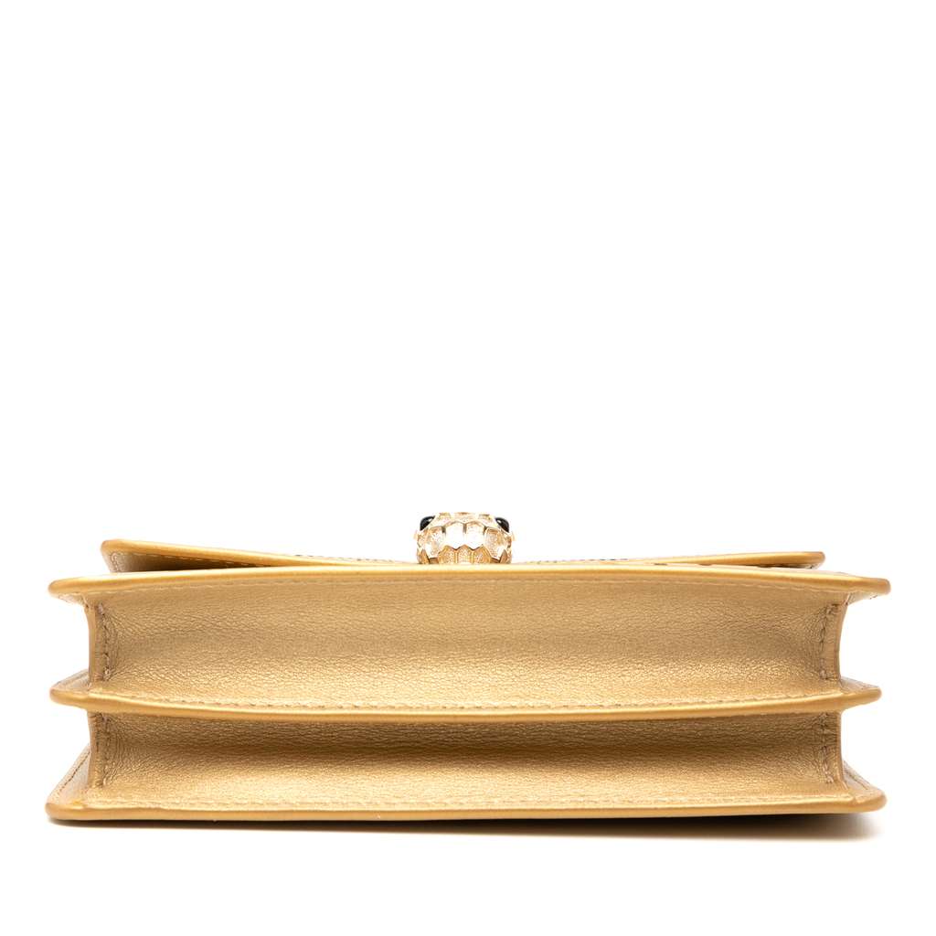 Bvlgari Mini Laser Cut Calfskin Serpenti Forever Diamond Blast Sunshine Crossbody - 3