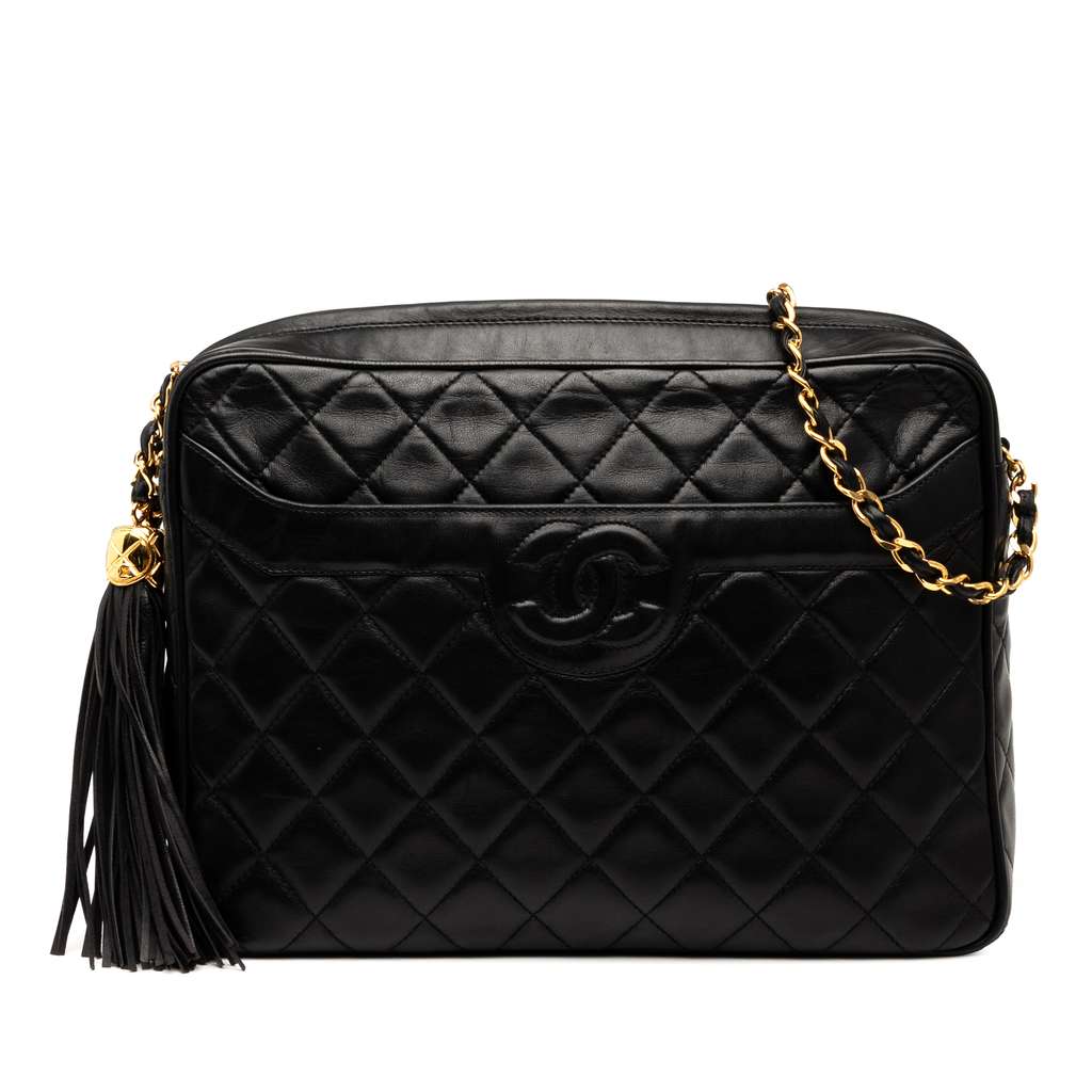 Chanel Medium CC Quilted Lambskin Tassel Camera Bag