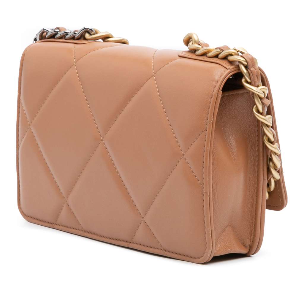 Chanel Quilted Lambskin 19 Wallet on Chain - Back view