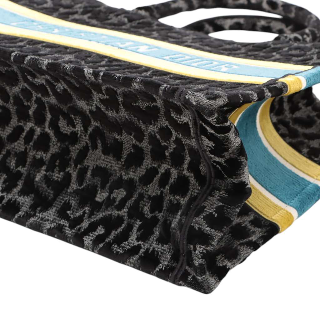 Dior Mizza Medium Embroidered Velvet Leopard Book Tote - Detail 1