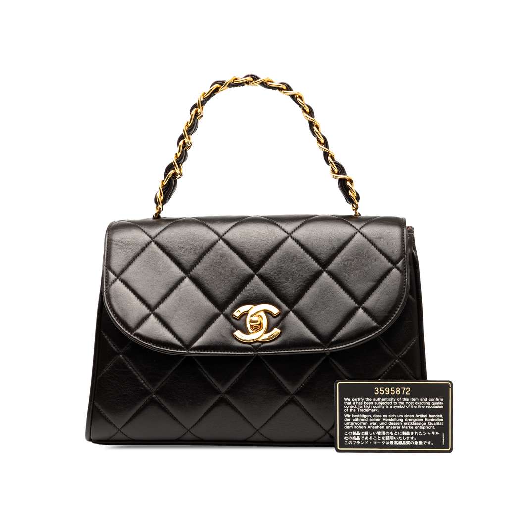 Chanel CC Quilted Lambskin Handbag - Image 10