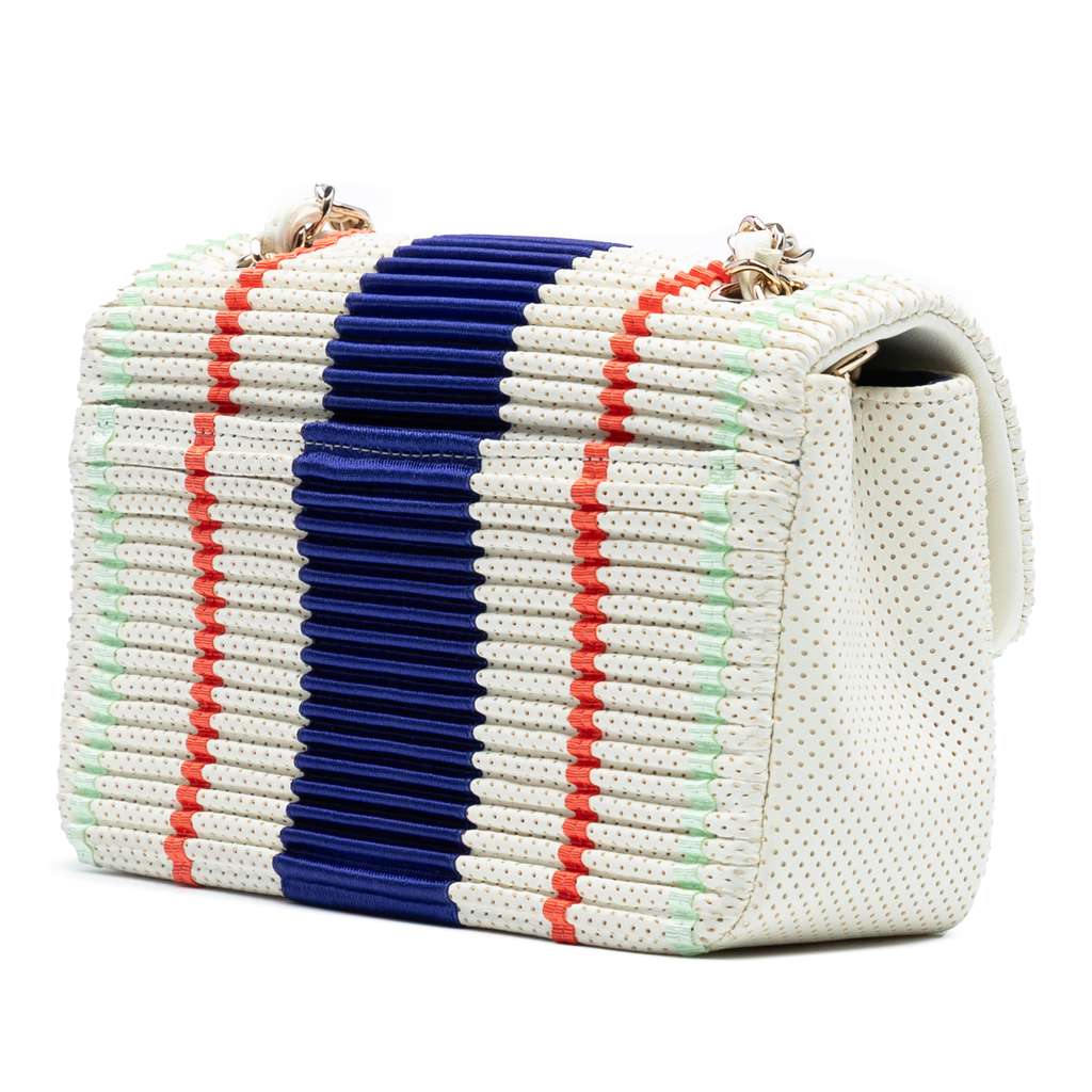 Chanel New Mini Rectangular Classic Perforated Lambskin Single Flap - Back view