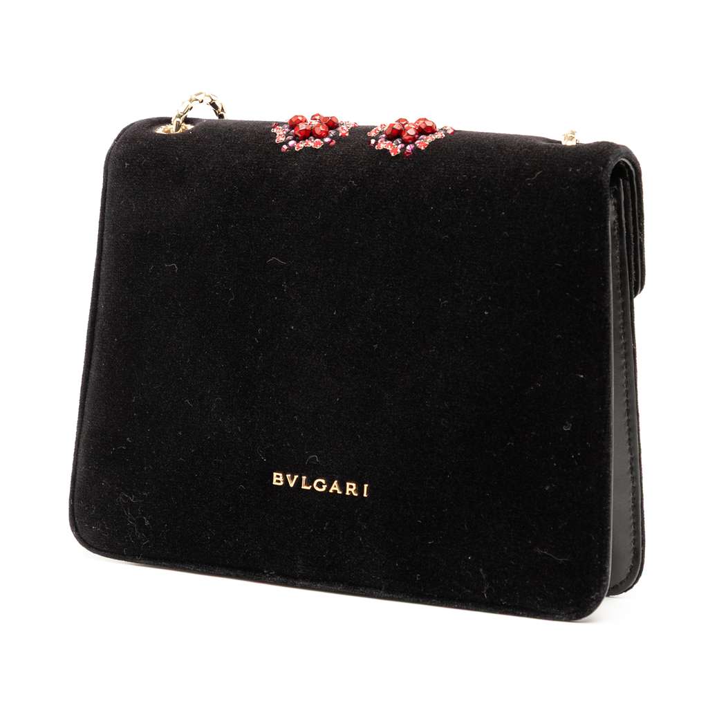 Bvlgari Limited Edition Small Velvet Jewel Embellished Serpenti Forever Crossbody - 2