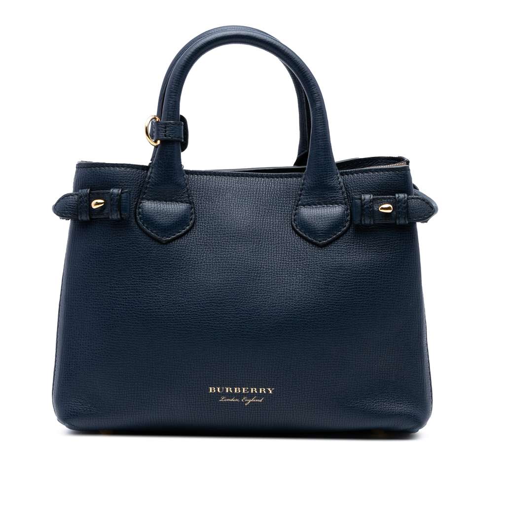 Burberry Small Grainy Calfskin and House Check Banner Satchel