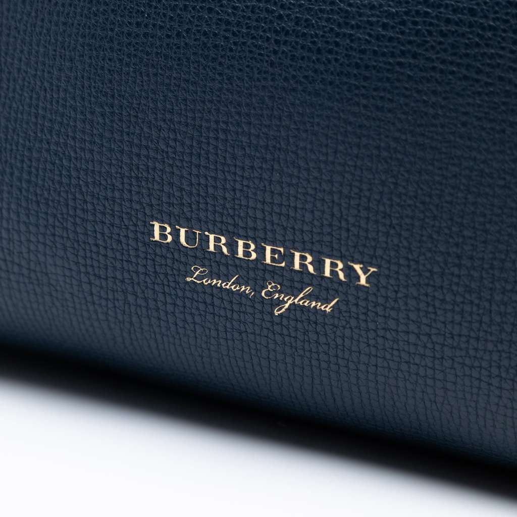 Burberry Small Grainy Calfskin and House Check Banner Satchel - Side view