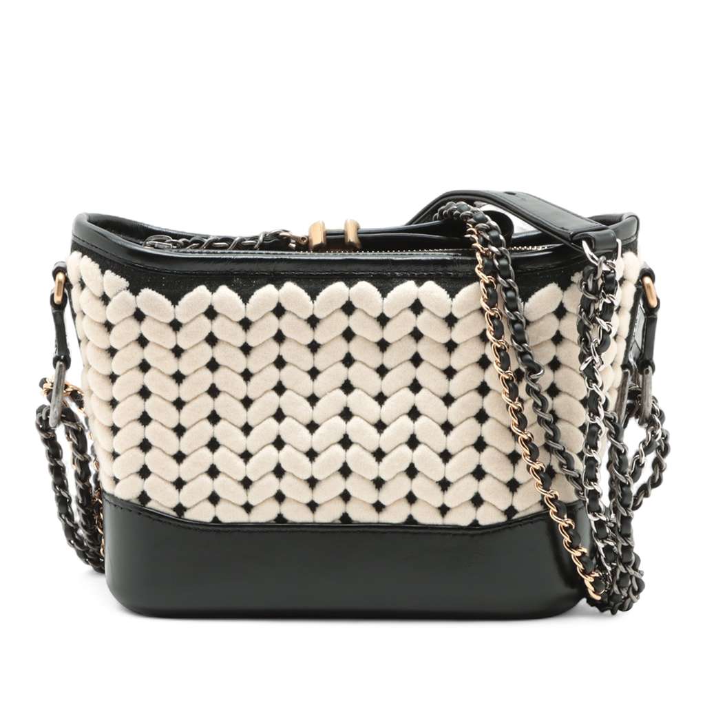 Chanel Small Knit and Calfskin Gabrielle Hobo - Back view