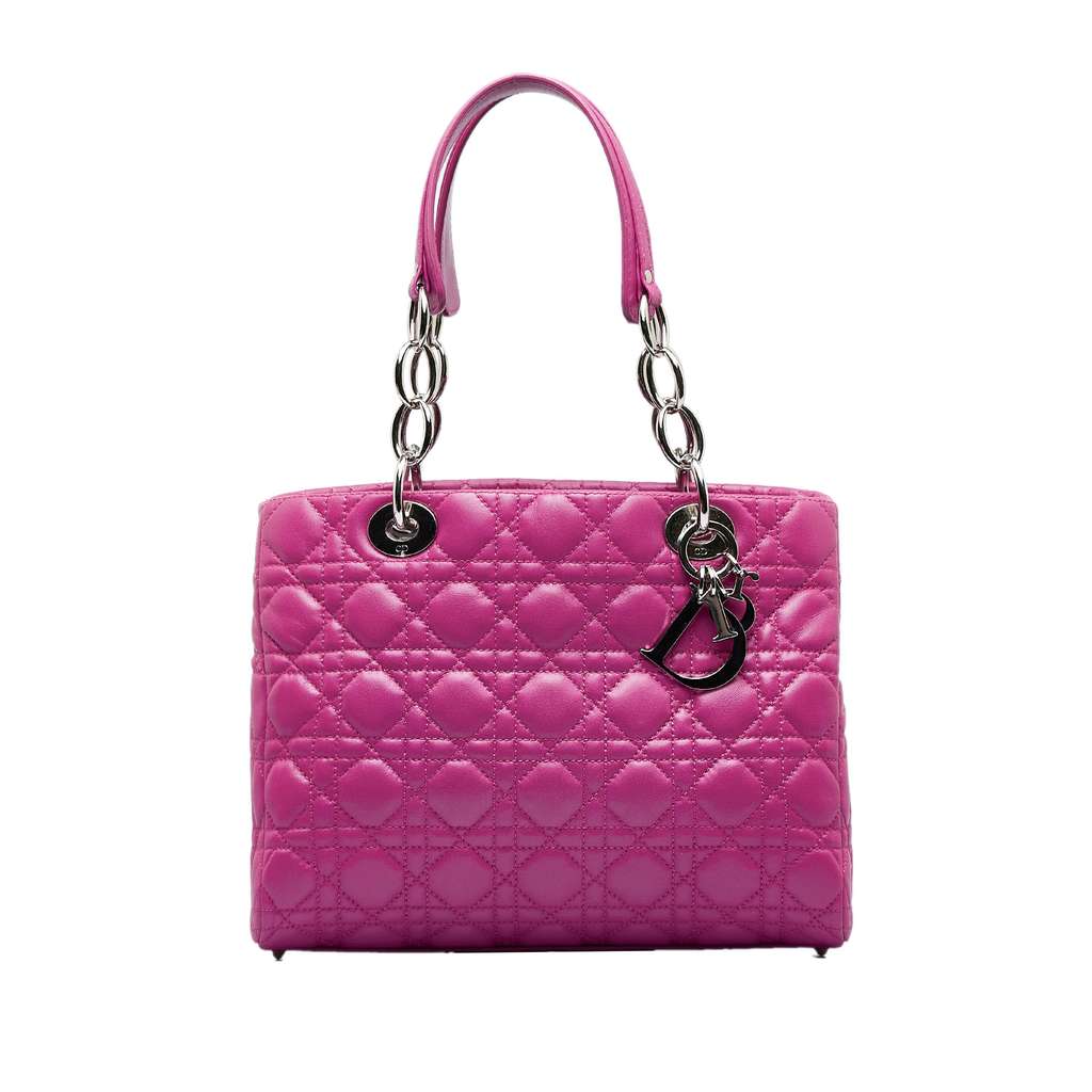 Dior Medium Lambskin Cannage Lady Dior Soft Shopping Tote