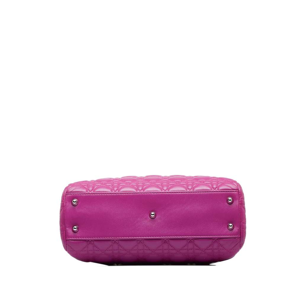 Dior Medium Lambskin Cannage Lady Dior Soft Shopping Tote - 4