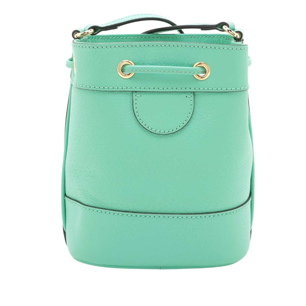 Gucci Mini Leather Ophidia Bucket Bag - Back view