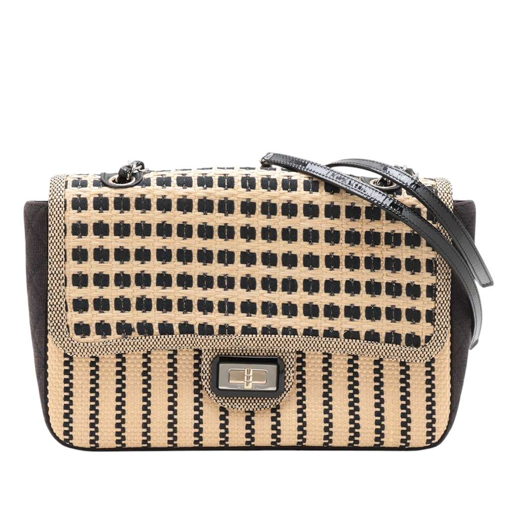 Chanel Woven Raffia Cannes Mademoiselle Single Flap