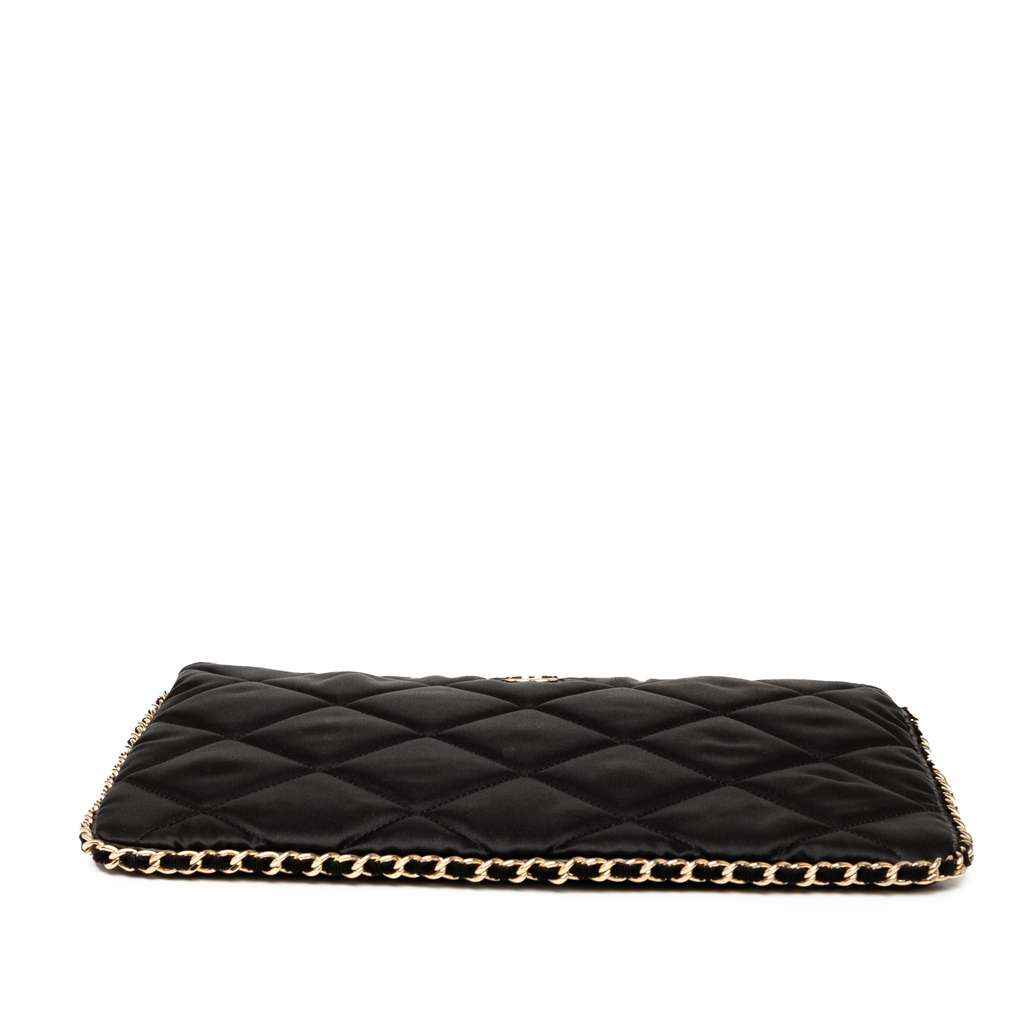 Chanel CC Quilted Satin Chain Around Clutch - Image 6