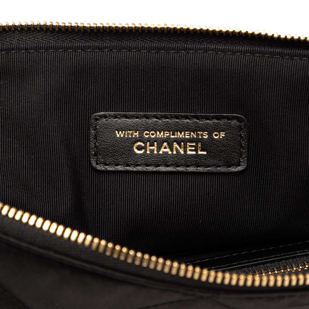 Chanel CC Quilted Satin Chain Around Clutch - Side view