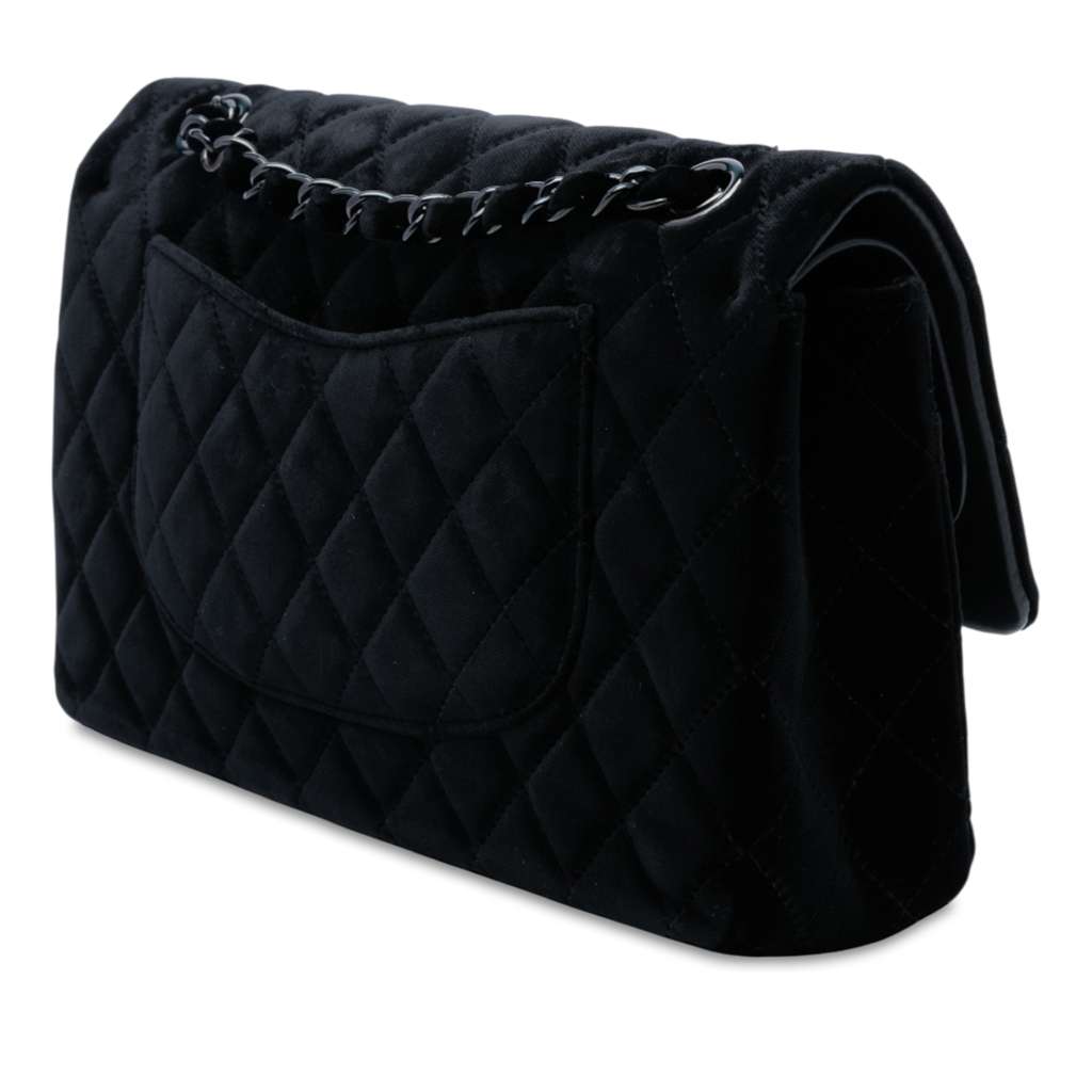Chanel Medium Classic Velvet Double Flap - Back view