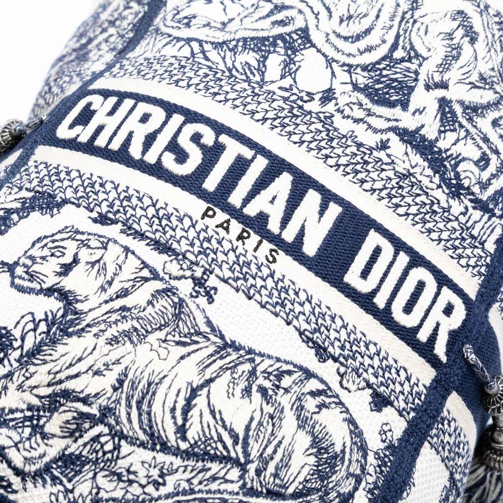 Dior Canvas Embroidered Toile De Jouy D Bubble Bucket Bag - Side view