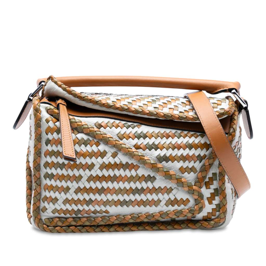 Loewe Small Woven Calfskin Puzzle Satchel