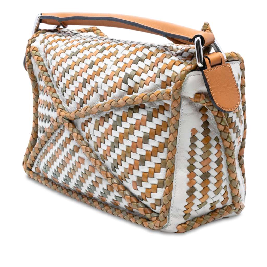 Loewe Small Woven Calfskin Puzzle Satchel - Back view
