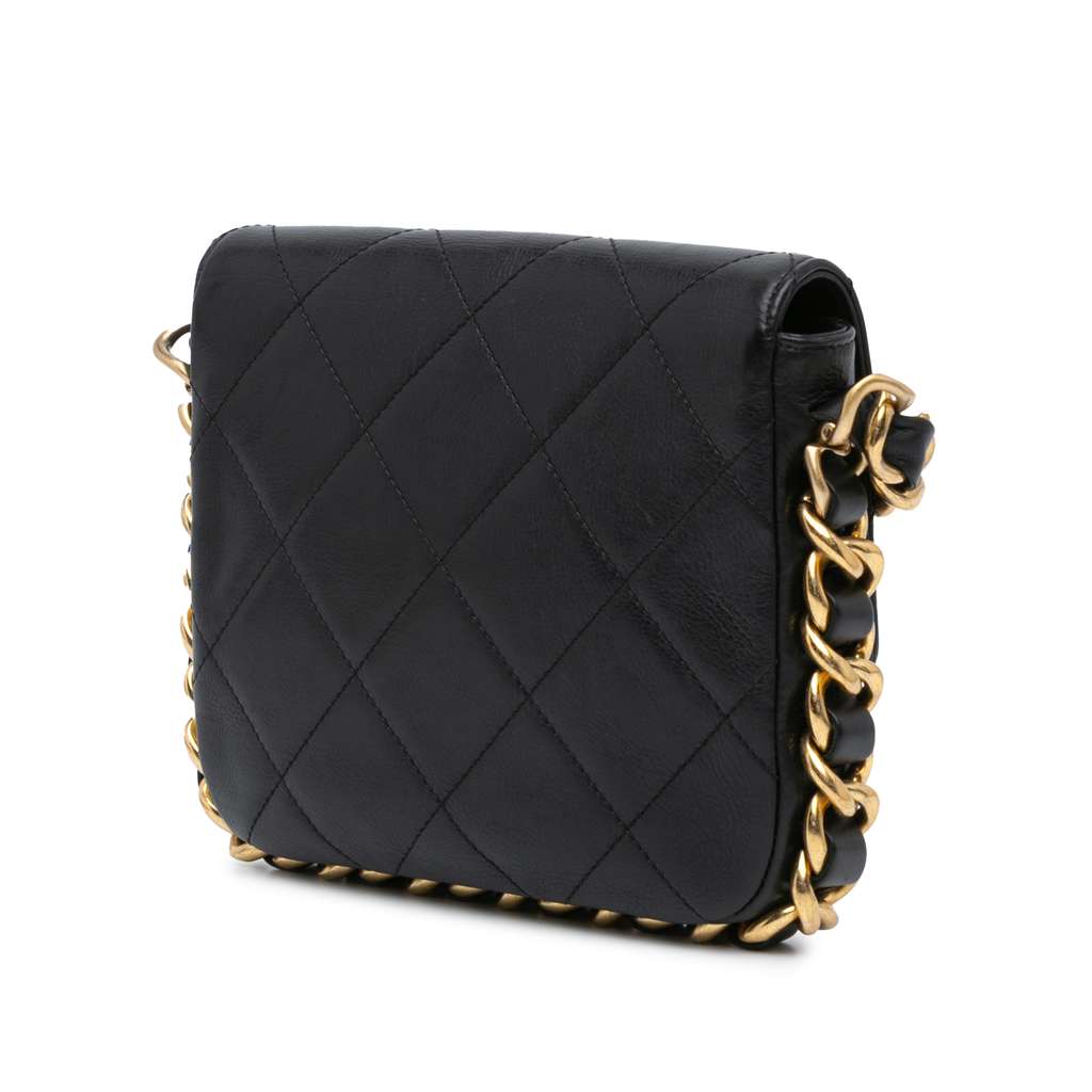 Chanel Small Quilted Calfskin Framing Chain Flap - Back view