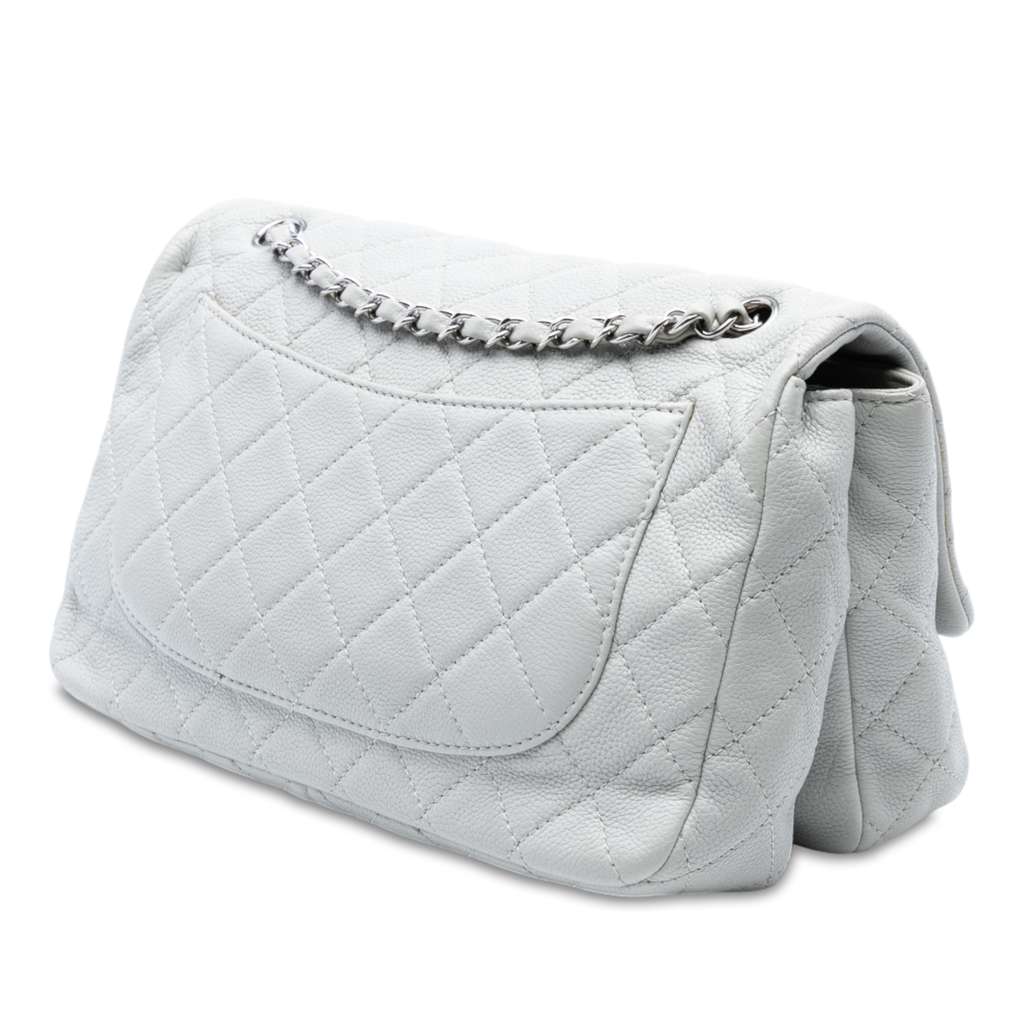 Chanel Jumbo Quilted Caviar Double Compartment Chain Flap - 2