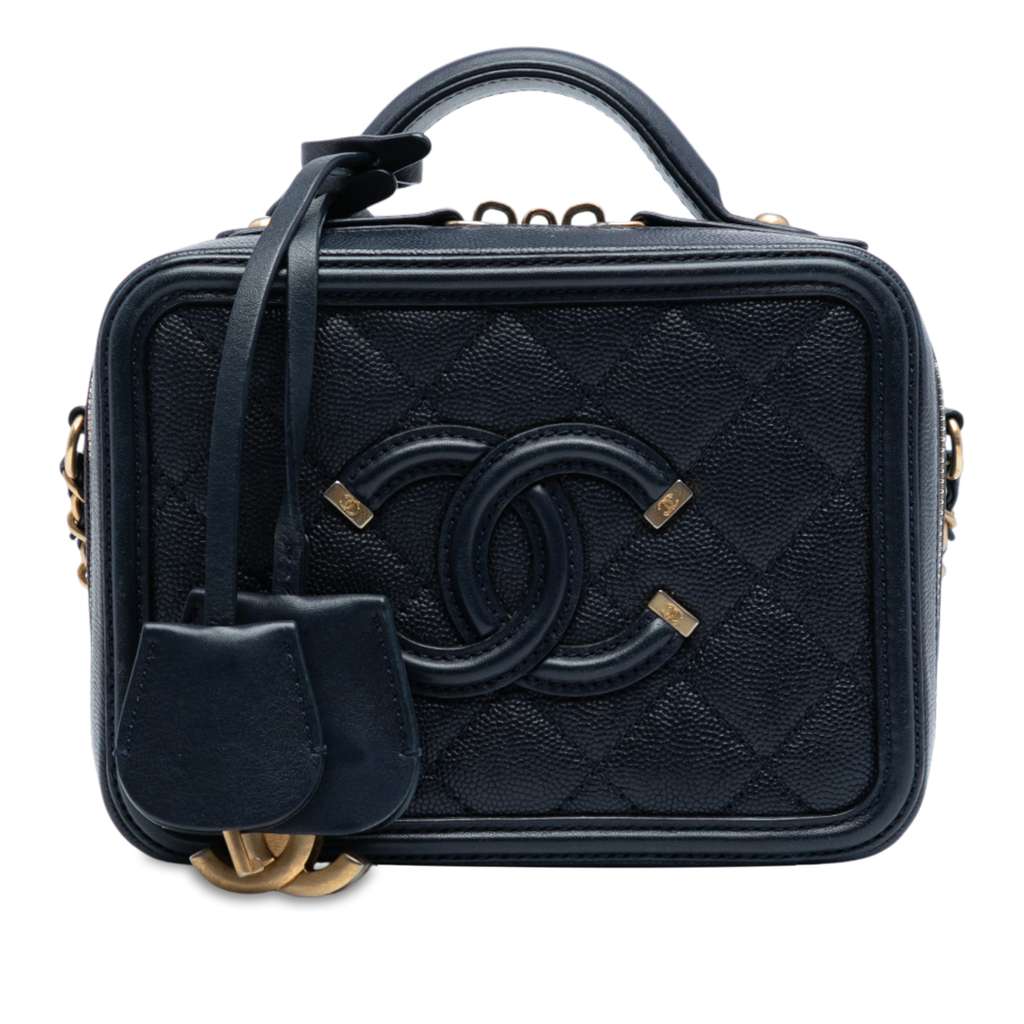 Chanel Small Caviar CC Filigree Vanity Case