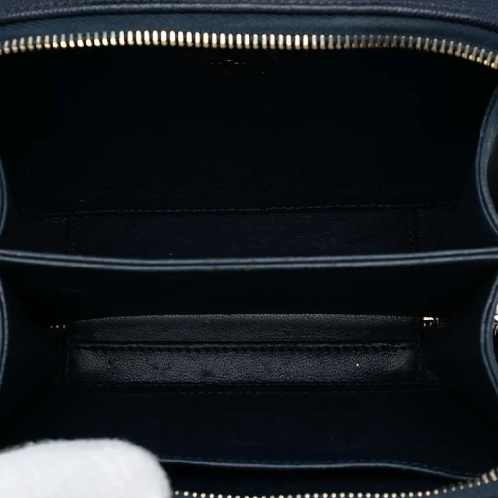 Chanel Small Caviar CC Filigree Vanity Case Blue Leather Good - Model View