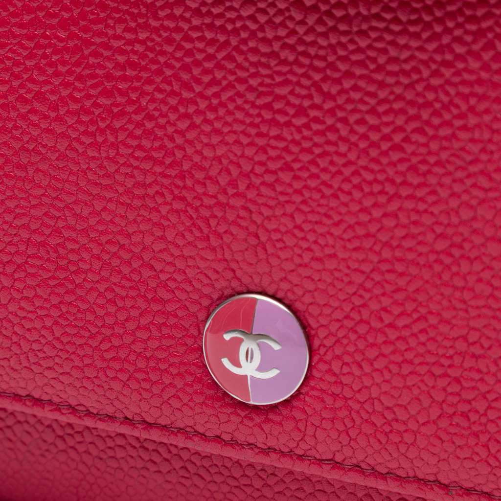 Chanel Caviar Bicolor CC Wallet On Chain - Detail 1