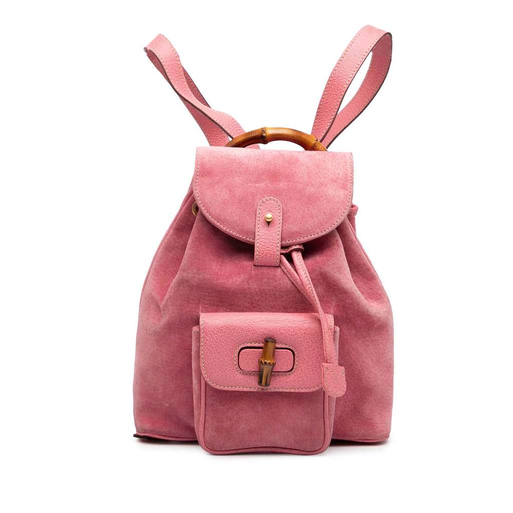 Gucci Suede Bamboo Backpack