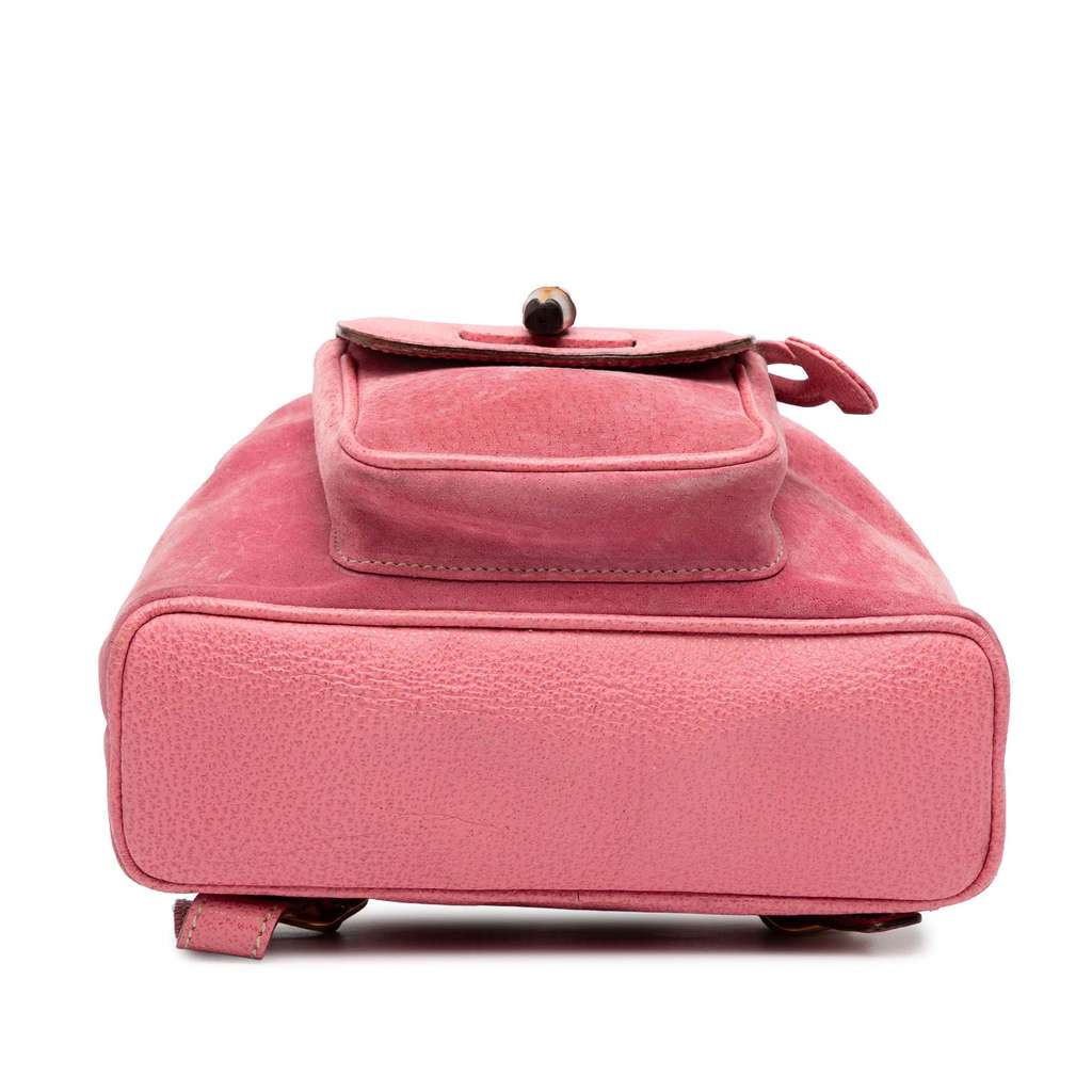 Gucci Suede Bamboo Backpack - Image 6