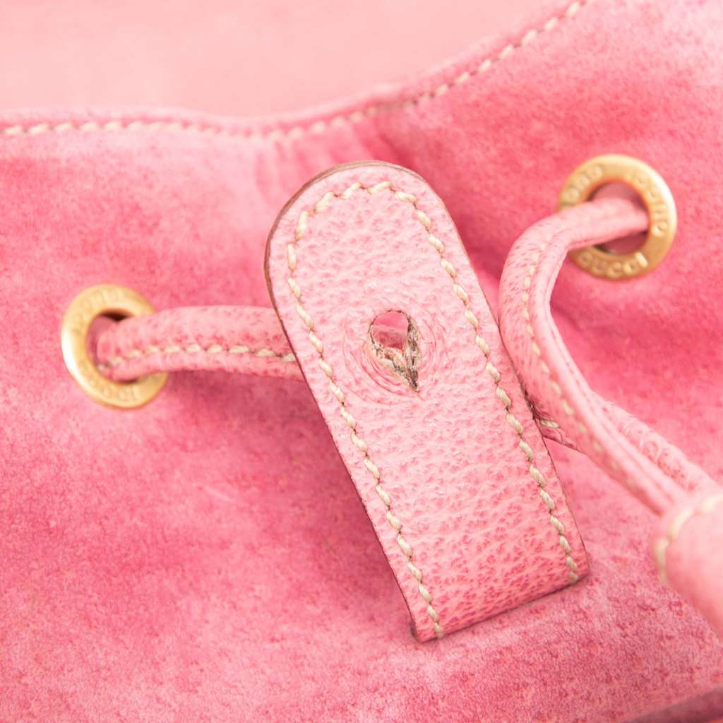 Gucci Suede Bamboo Backpack - Side view