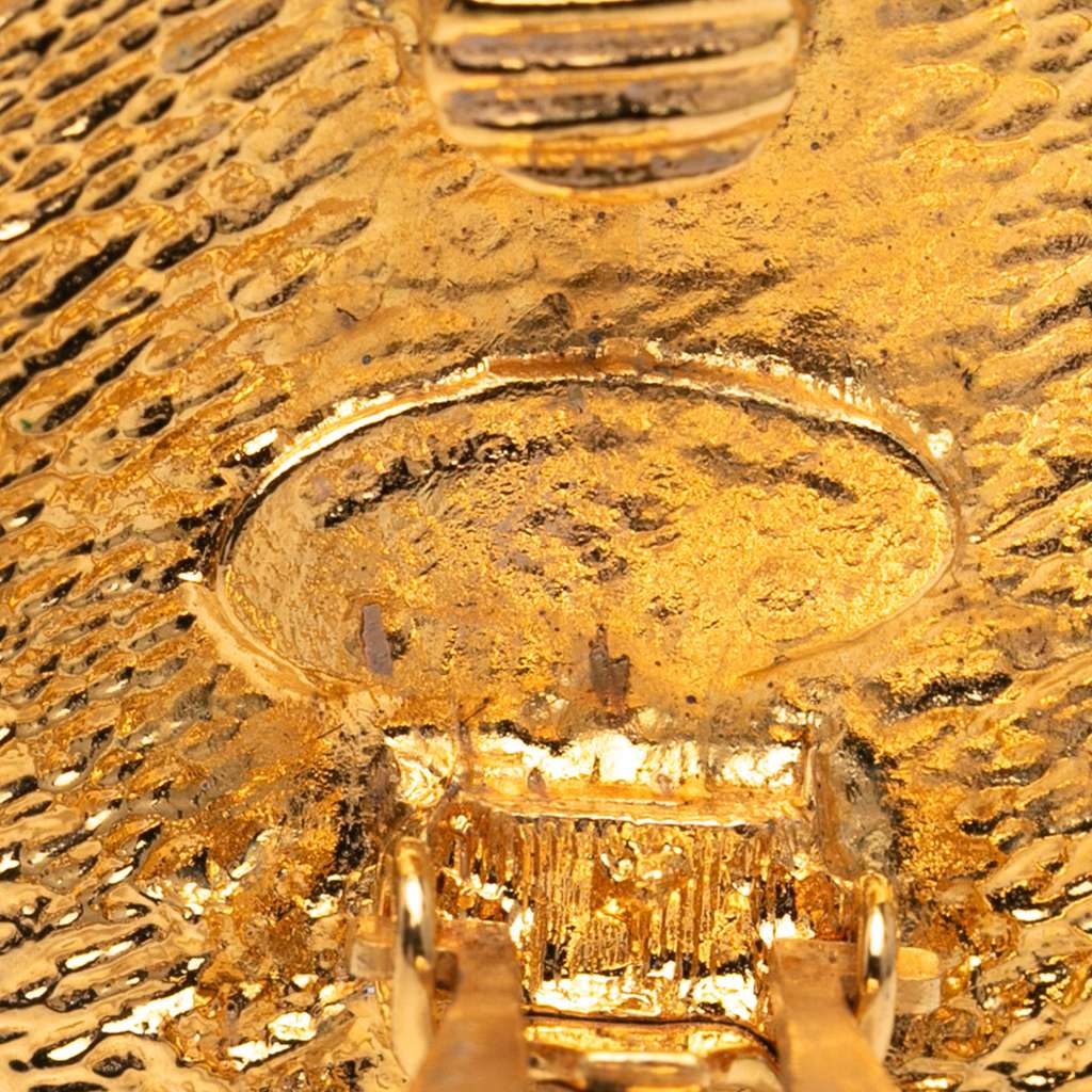 Chanel Gold Plated CC Round 31 Rue Cambon Clip on Earrings - Image 6