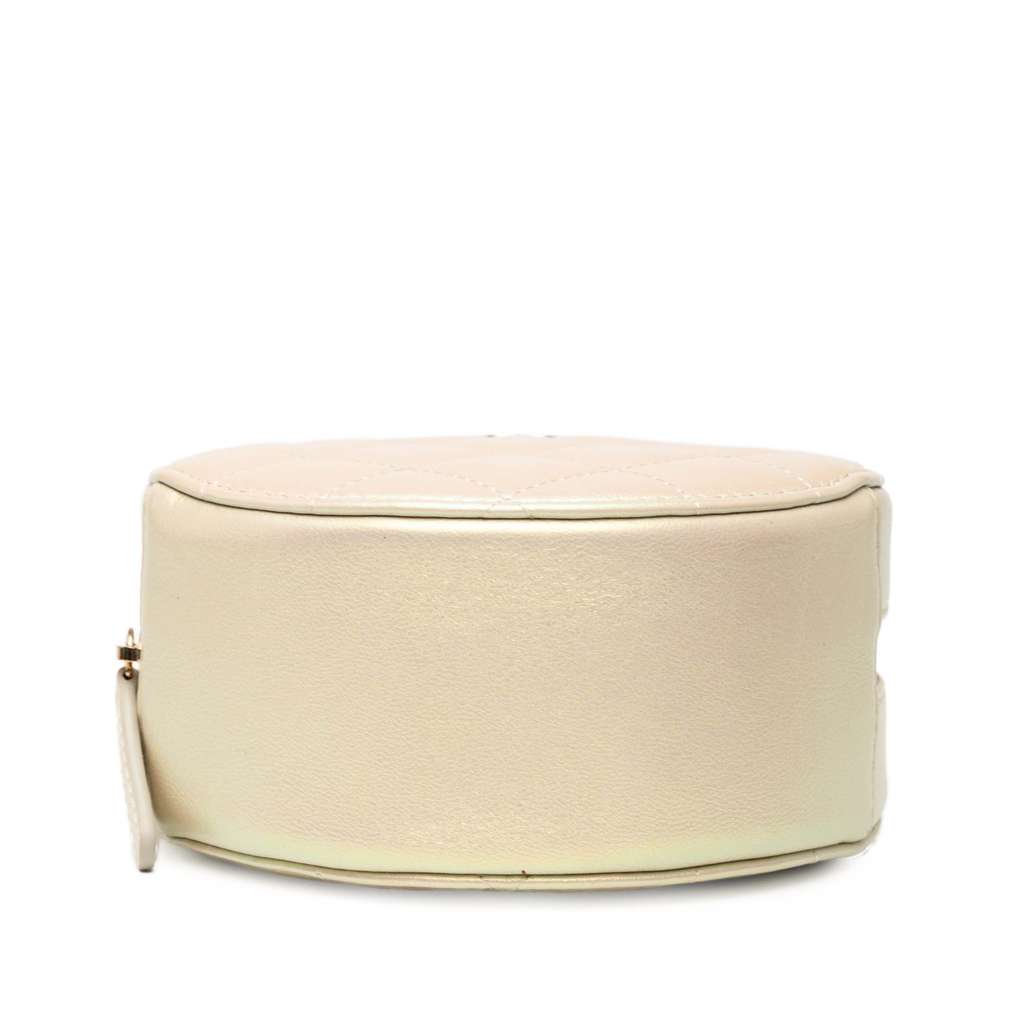 Chanel Iridescent Quilted Lambskin Round Clutch With Chain - Image 6
