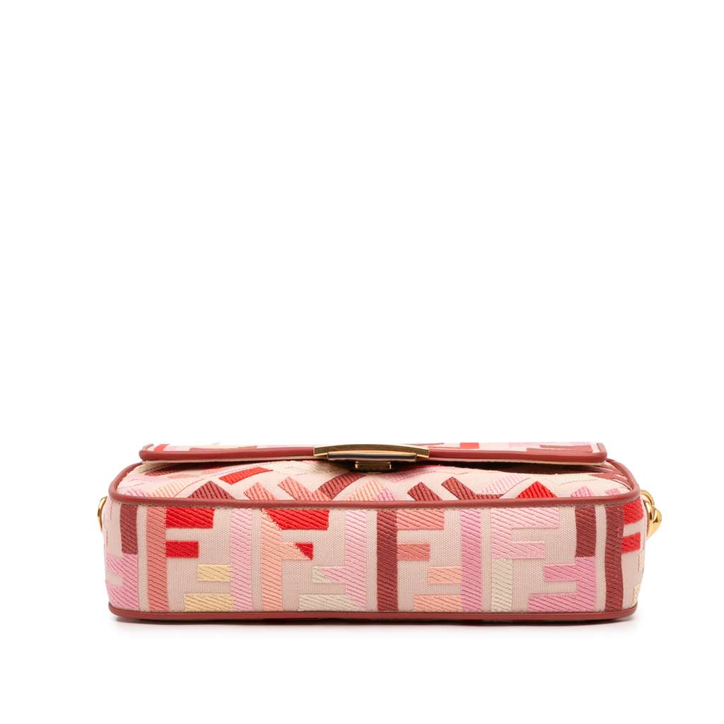 Fendi Zucca Embroidered Canvas Baguette Satchel - Image 6