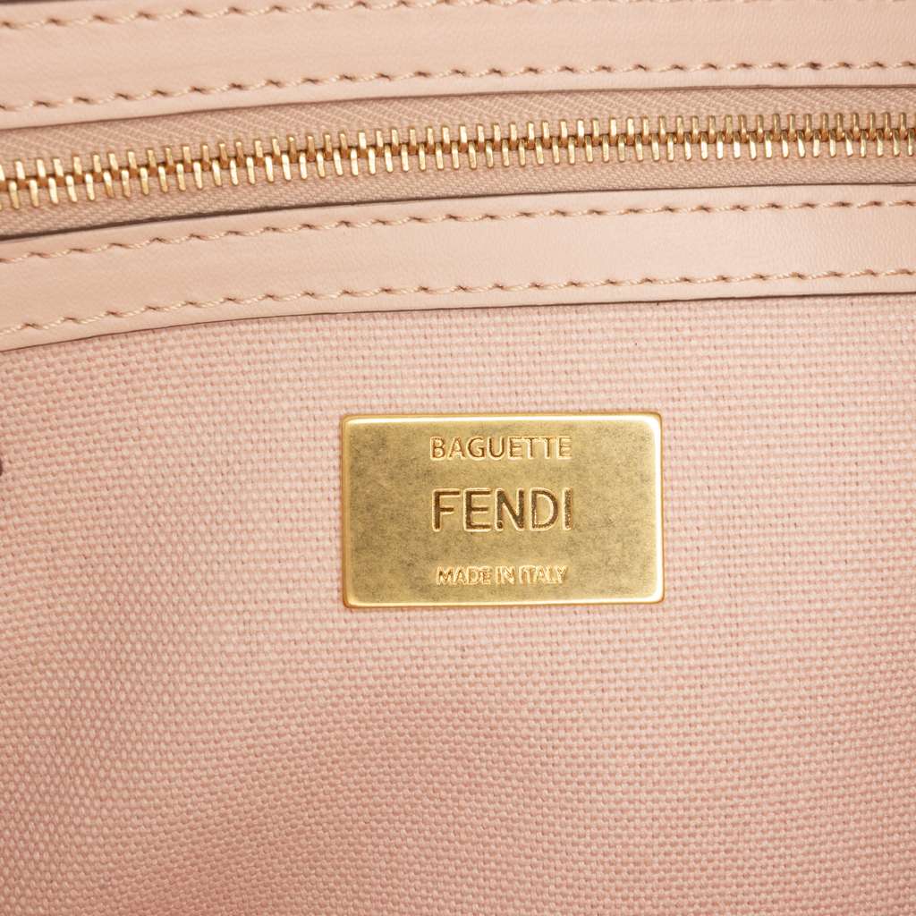 Fendi Zucca Embroidered Canvas Baguette Satchel - Side view