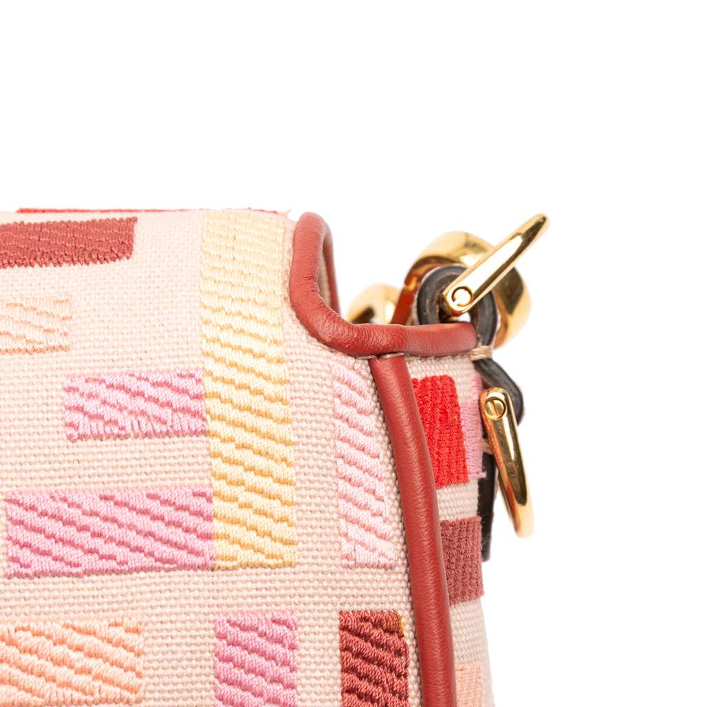 Fendi Zucca Embroidered Canvas Baguette Satchel - Image 11